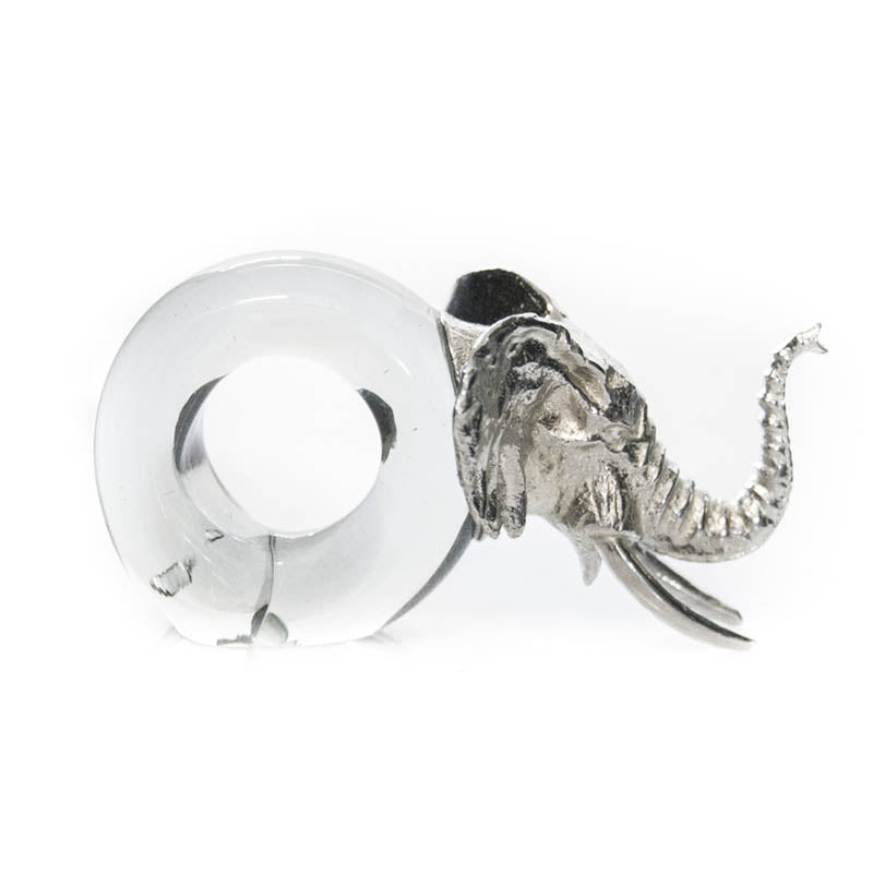 Glass napkin ring pewter-animal