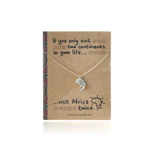 Africa heart necklace on card