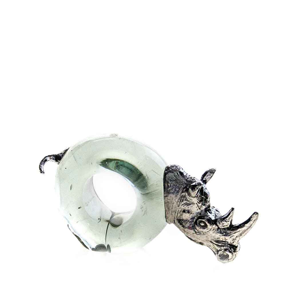 Glass napkin ring pewter-animal