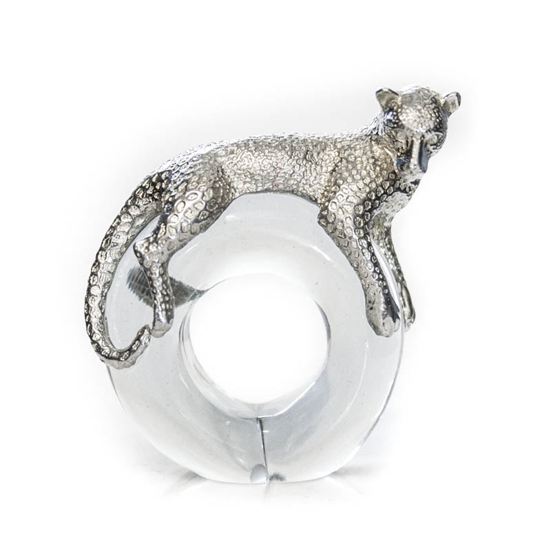Glass napkin ring pewter-animal