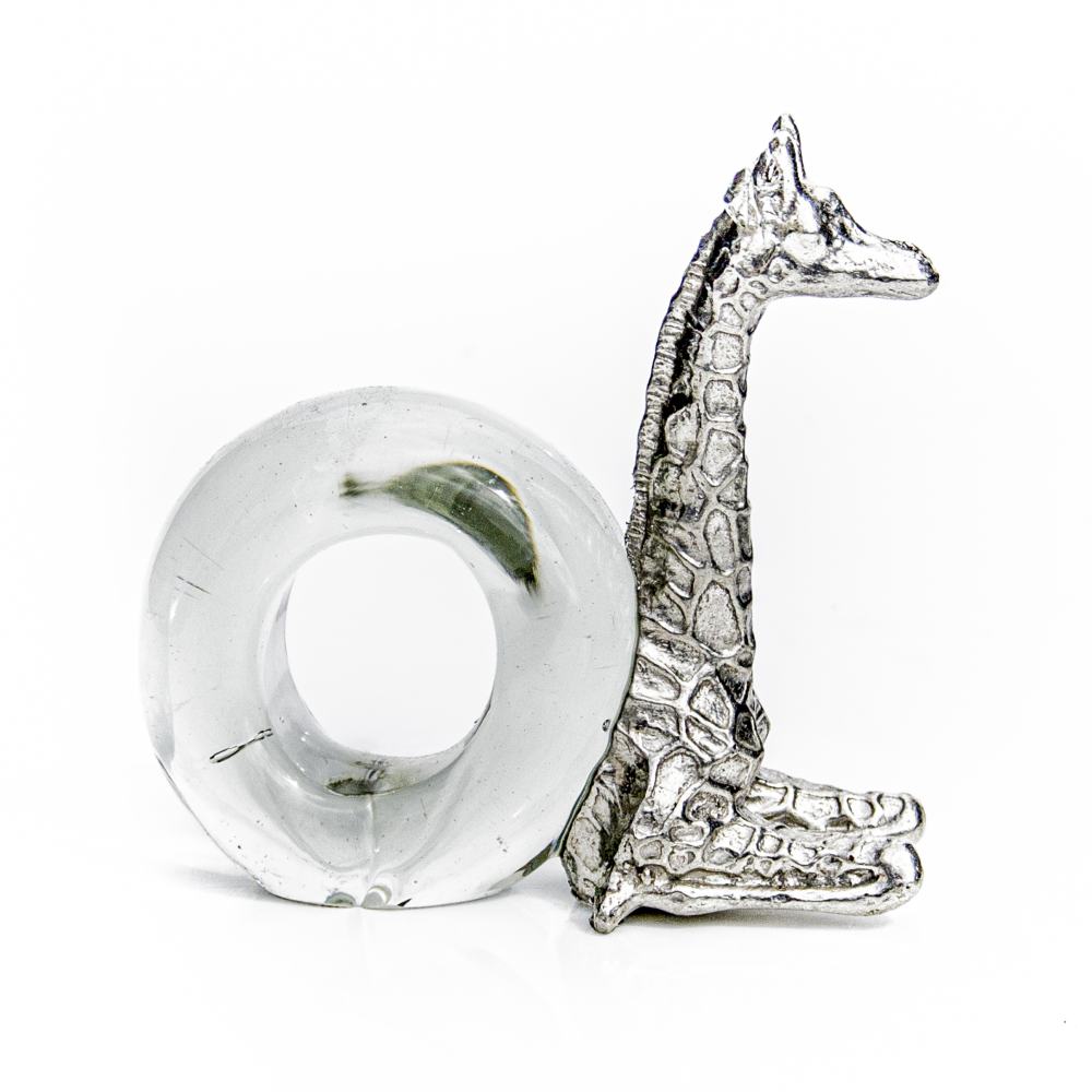 Glass napkin ring pewter-animal
