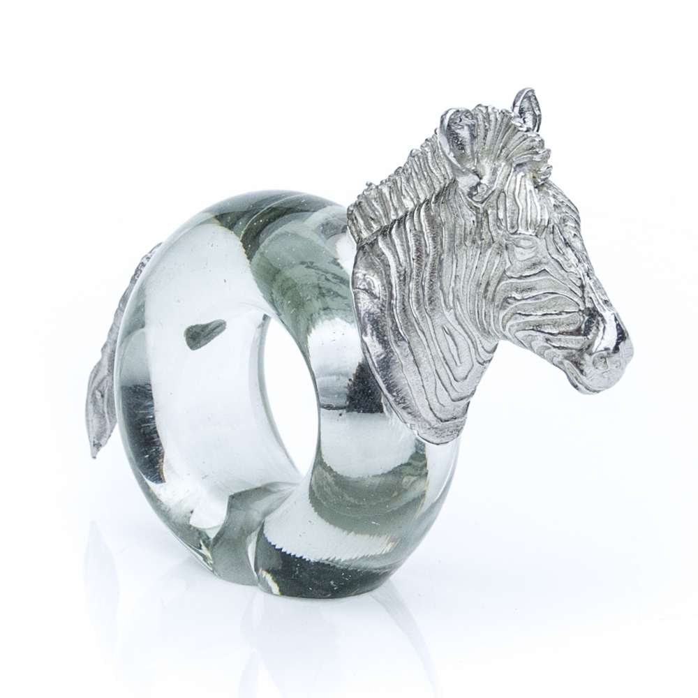 Glass napkin ring pewter-animal