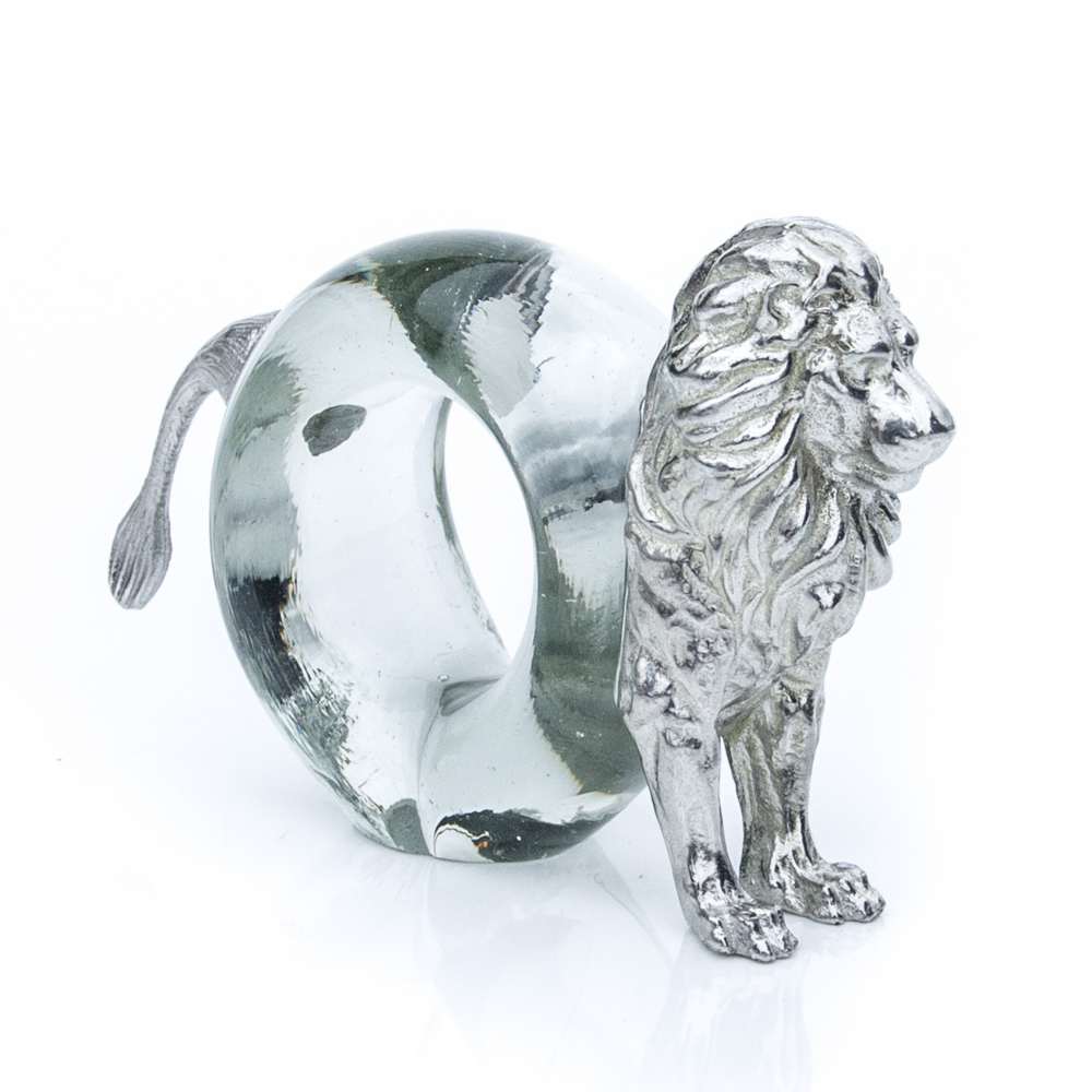 Glass napkin ring pewter-animal