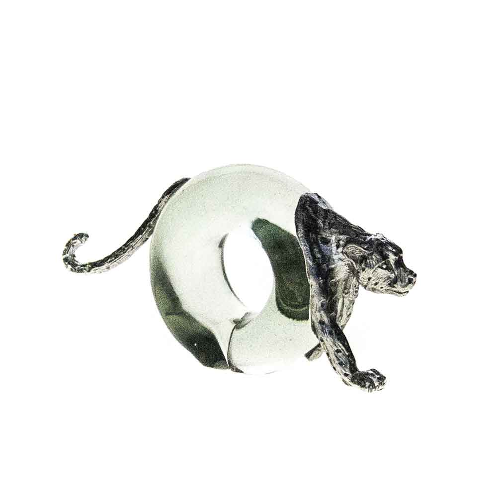 Glass napkin ring pewter-animal