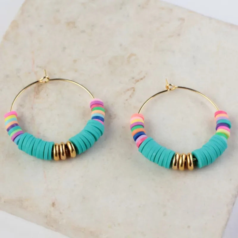 Boho clay earrings
