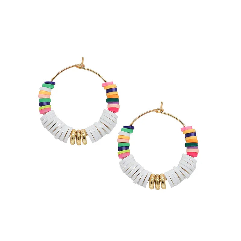 Boho clay earrings