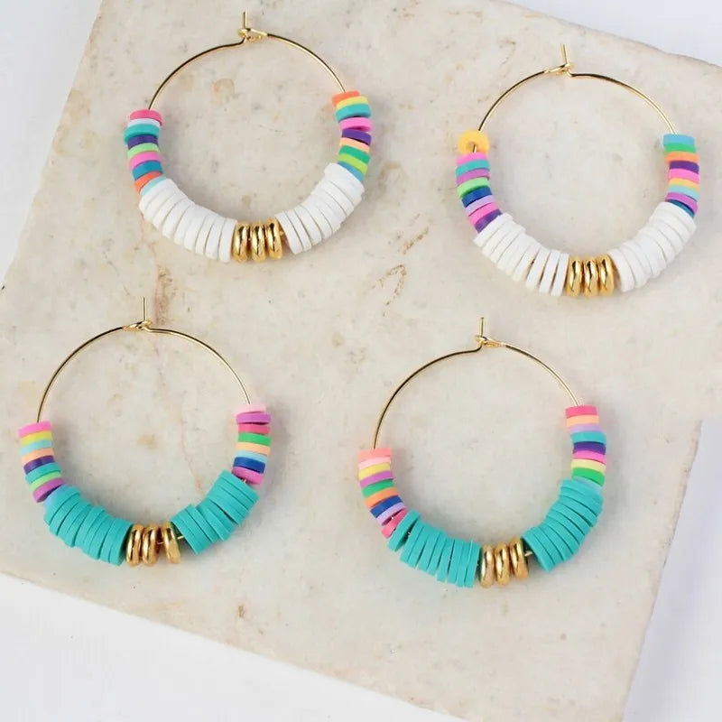 Boho clay earrings