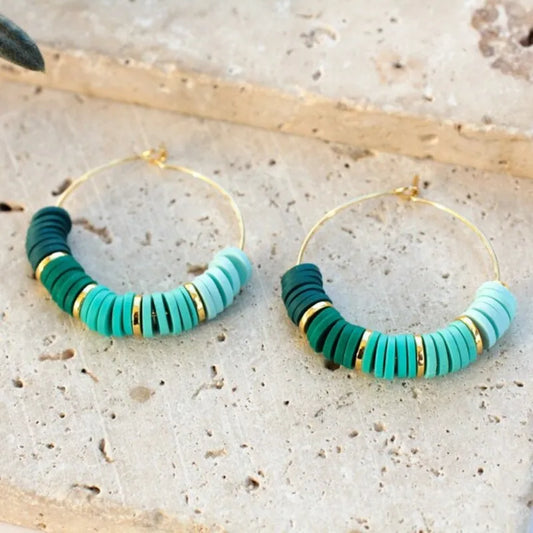 Boho clay earrings