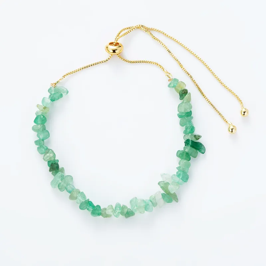 14ct gold adjustable gemstone bracelet