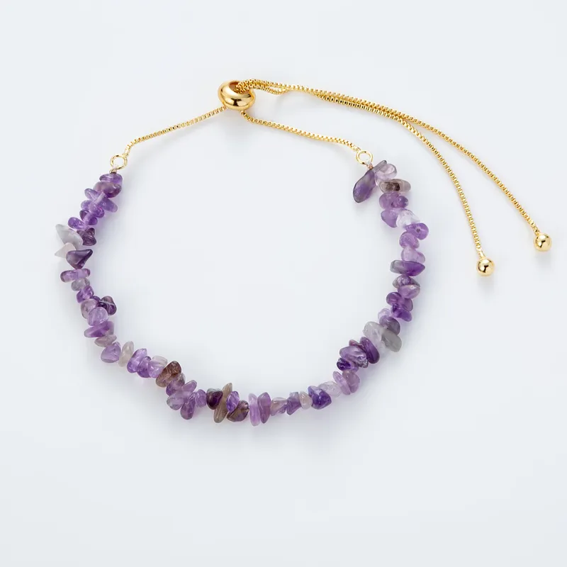 14ct gold adjustable gemstone bracelet