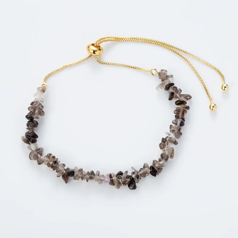 14ct gold adjustable gemstone bracelet