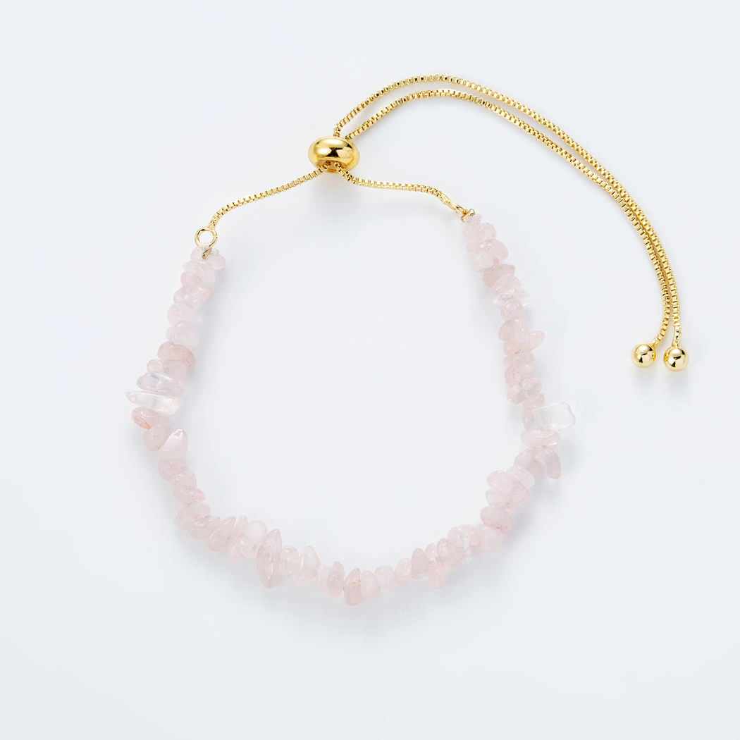 14ct gold adjustable gemstone bracelet