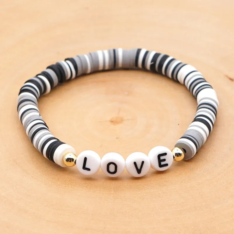 Stretch Funky coloured clay bracelet