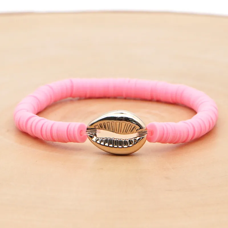 Stretch Funky coloured clay bracelet