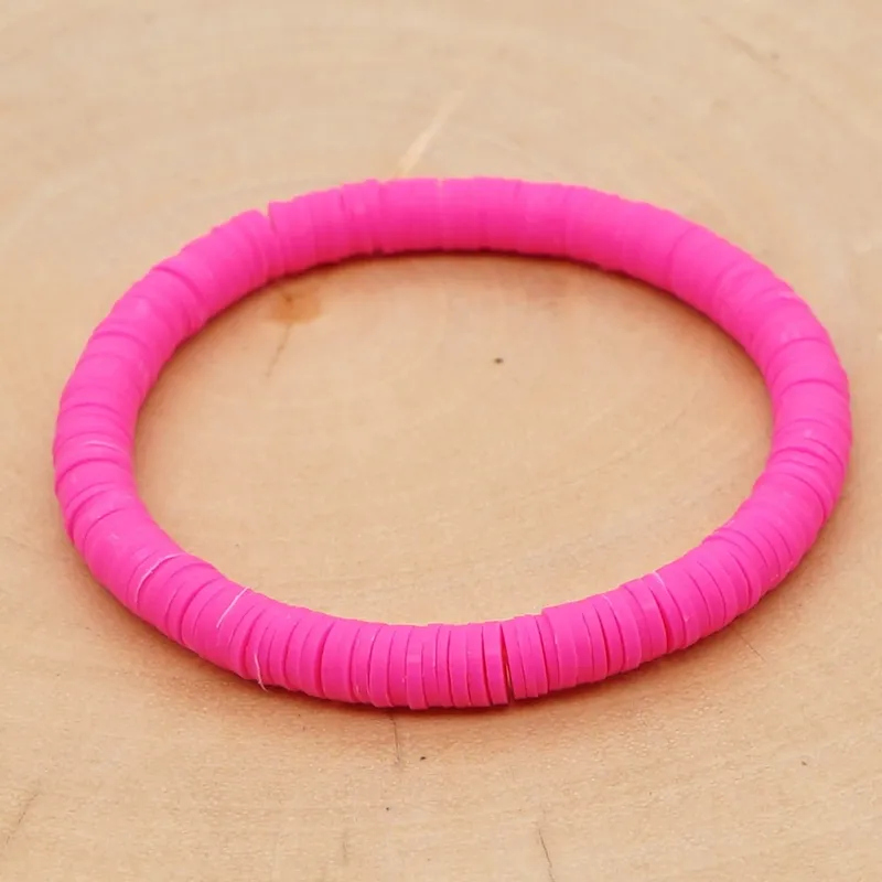 Stretch Funky coloured clay bracelet