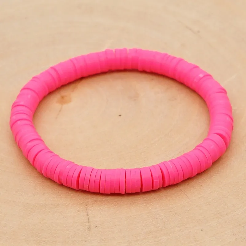 Stretch Funky coloured clay bracelet