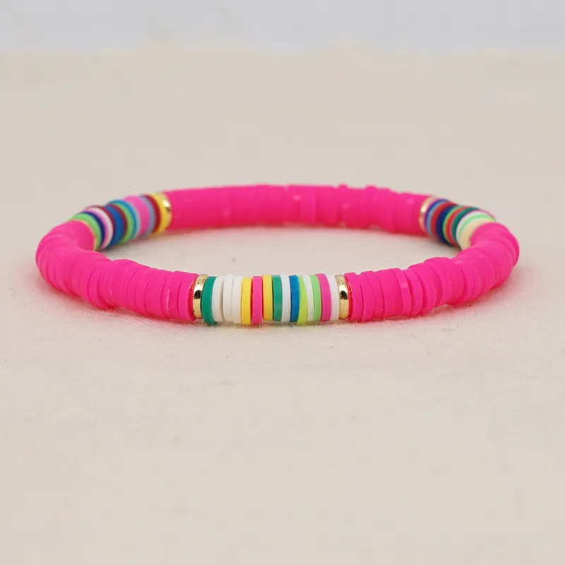Stretch Funky coloured clay bracelet