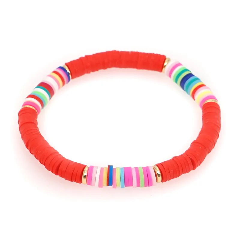 Stretch Funky coloured clay bracelet