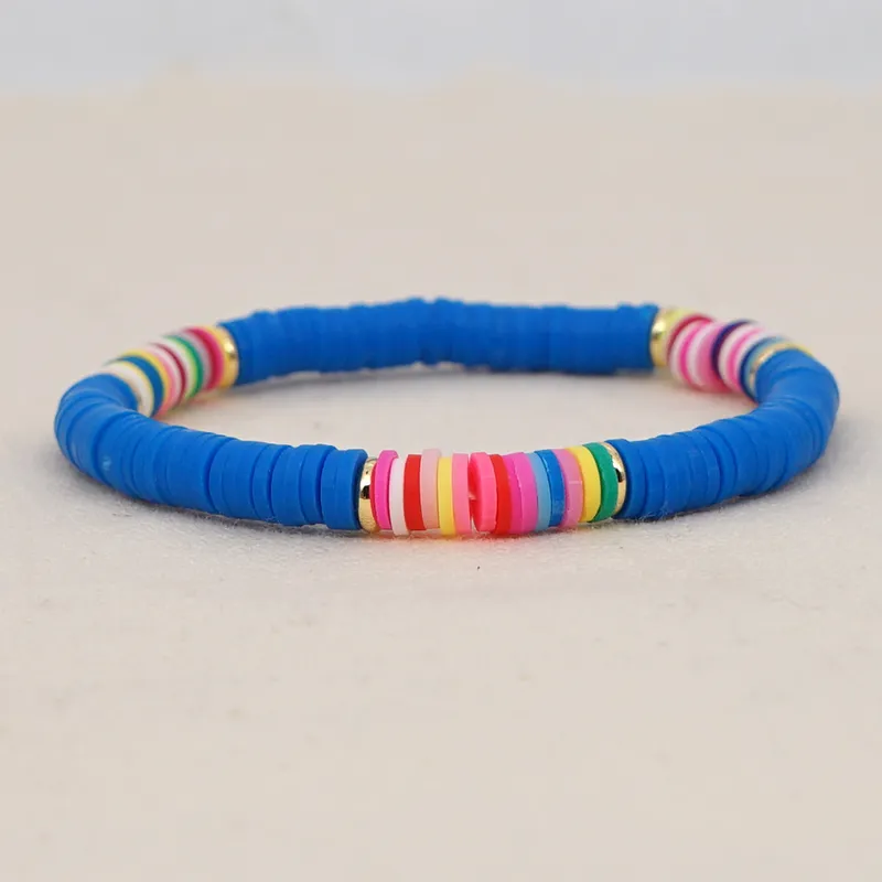 Stretch Funky coloured clay bracelet