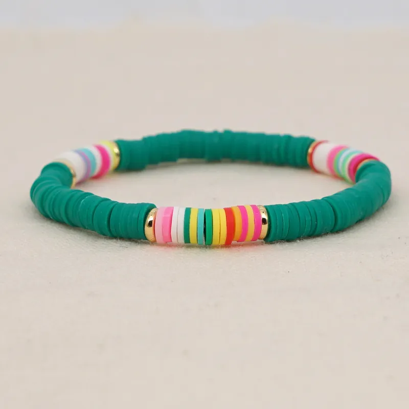 Stretch Funky coloured clay bracelet