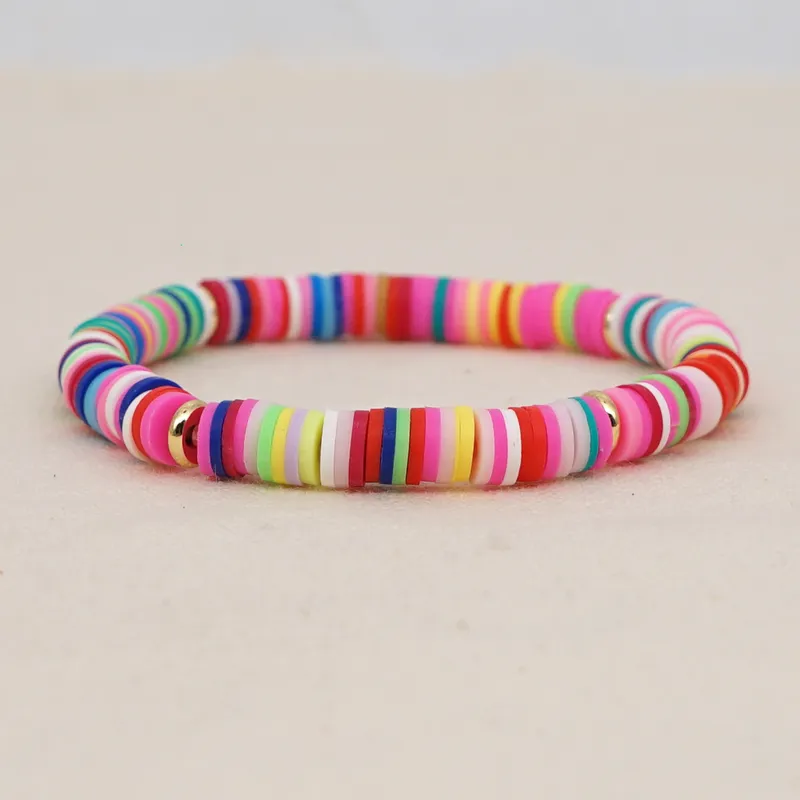 Stretch Funky coloured clay bracelet
