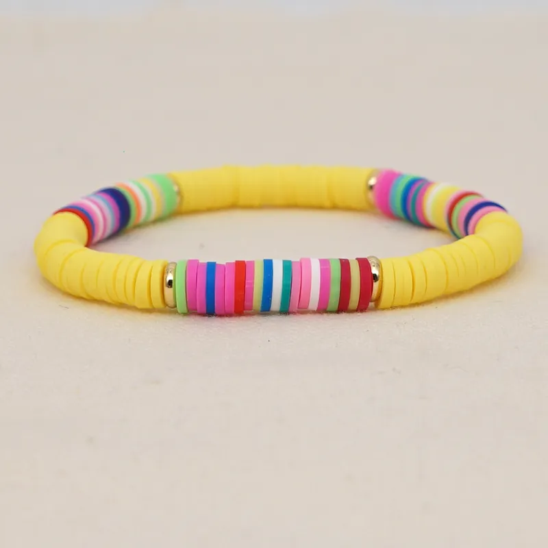 Stretch Funky coloured clay bracelet