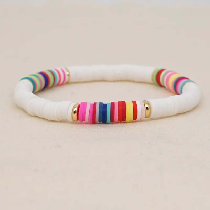 Stretch Funky coloured clay bracelet