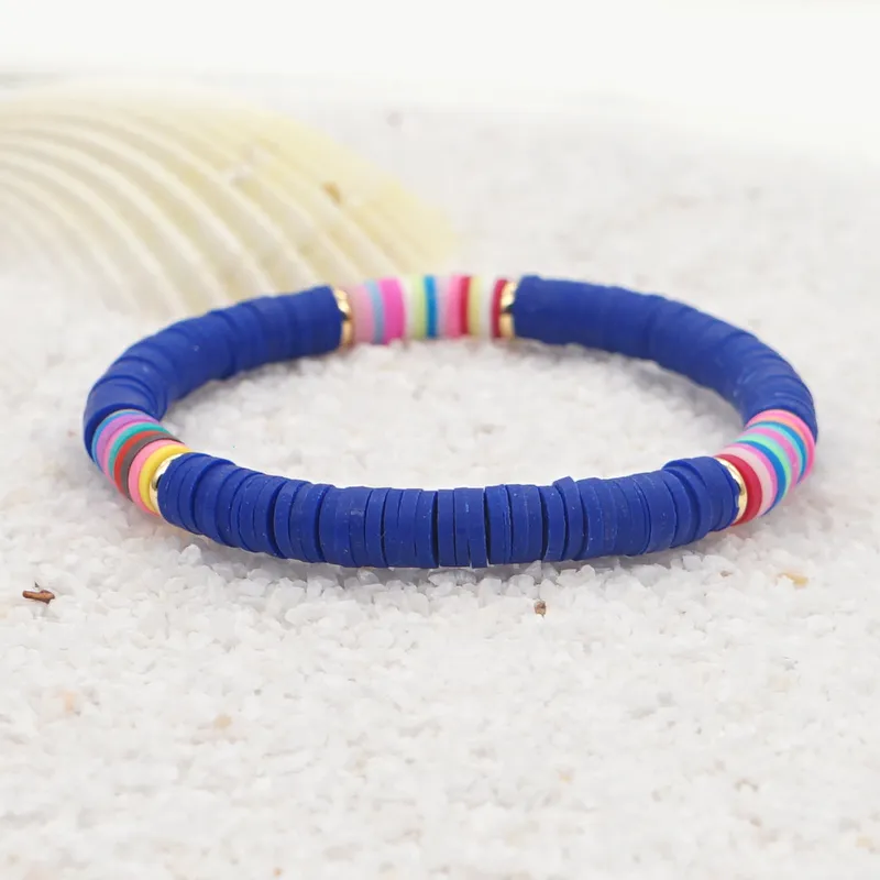 Stretch Funky coloured clay bracelet