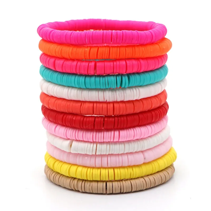 Stretch Funky coloured clay bracelet