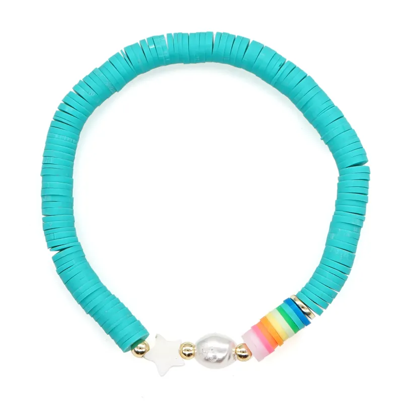 Stretch Funky coloured clay bracelet
