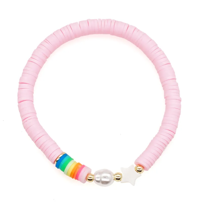 Stretch Funky coloured clay bracelet