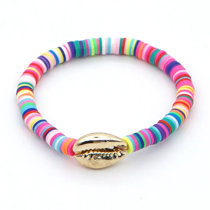 Stretch Funky coloured clay bracelet
