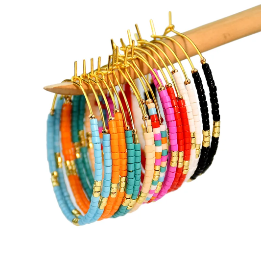 Beaded hoop earrings