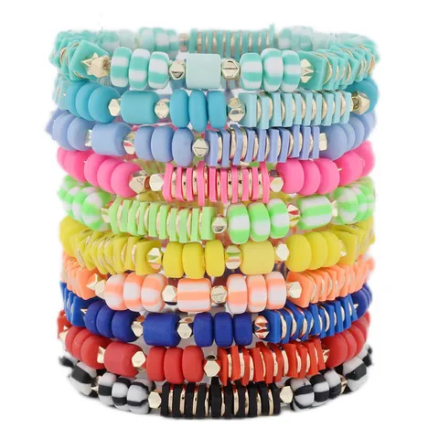 Boho clay bracelet