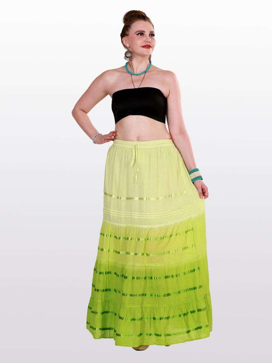 Cotton Ombre Dip Maxi Skirt