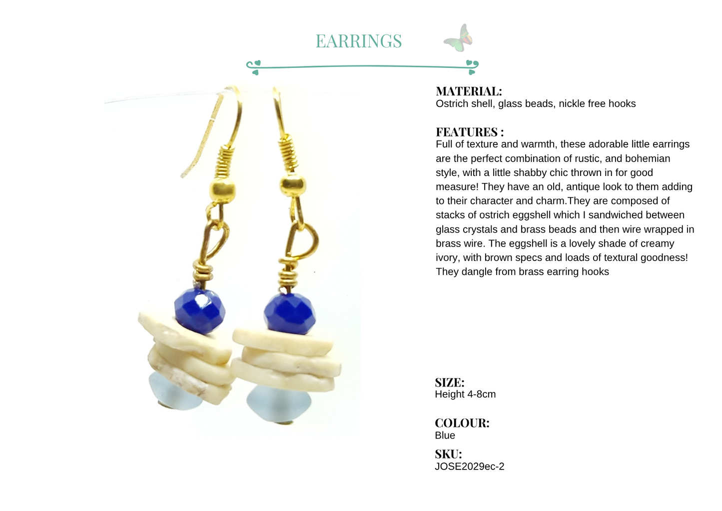 Africa heart hook earrings