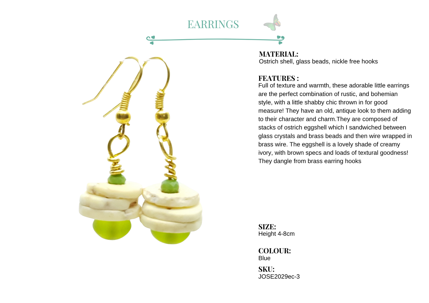 Africa heart hook earrings