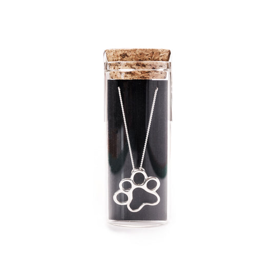 Big paw print outline necklace