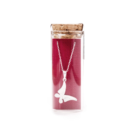 Brushed butterfly necklace