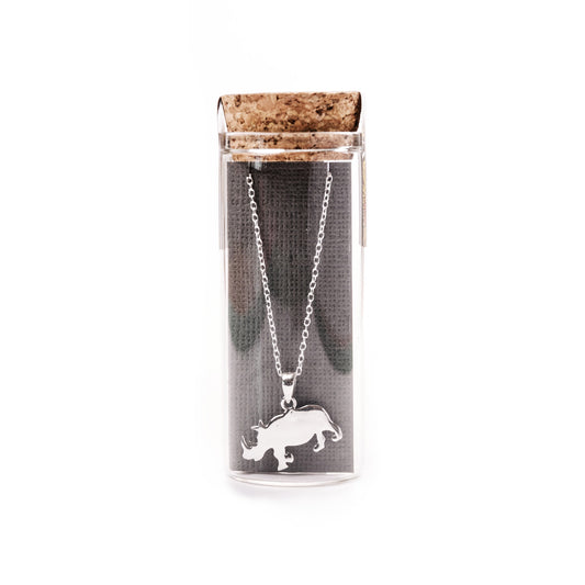 Flat rhino necklace