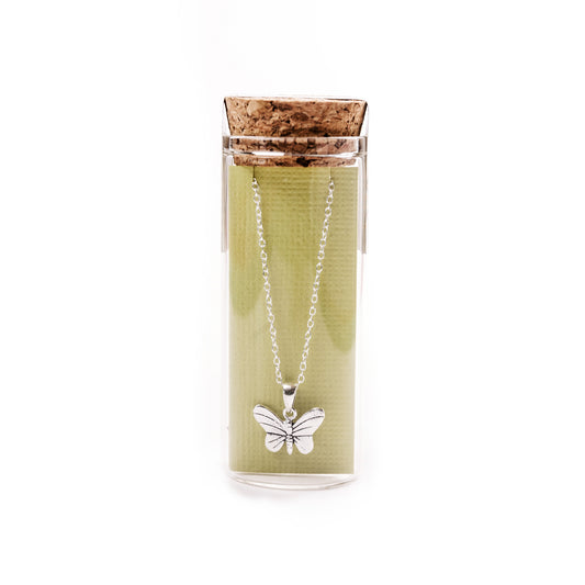 Butterfly line wing necklace