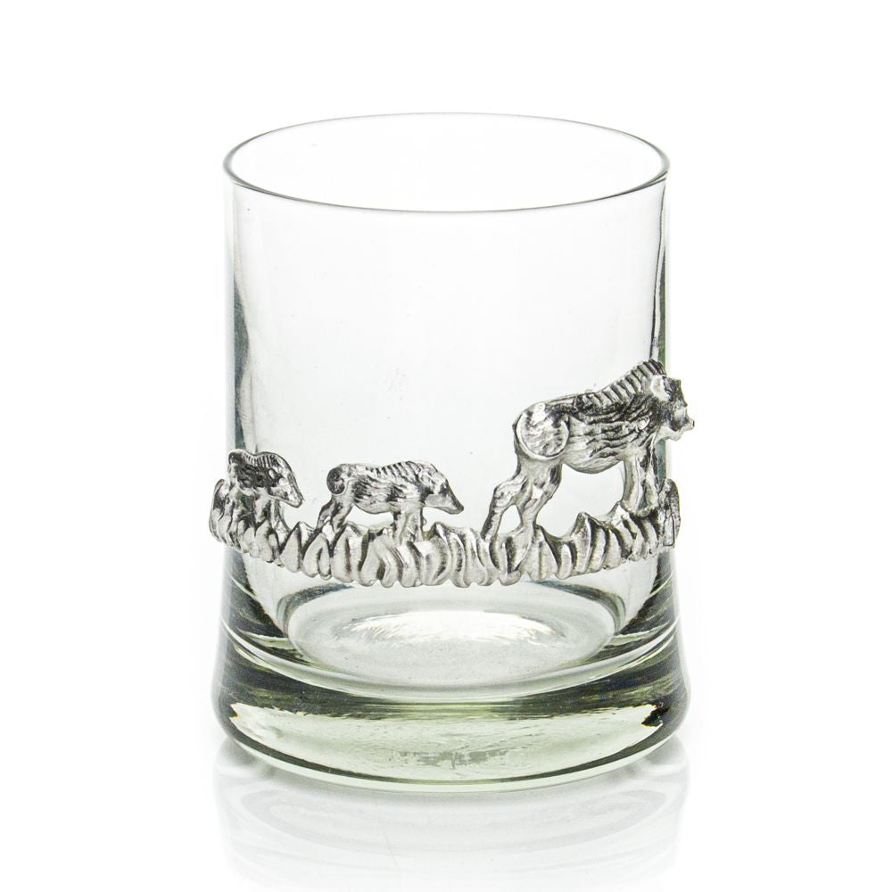 Glasses-Whiskey Pewter Animal motif