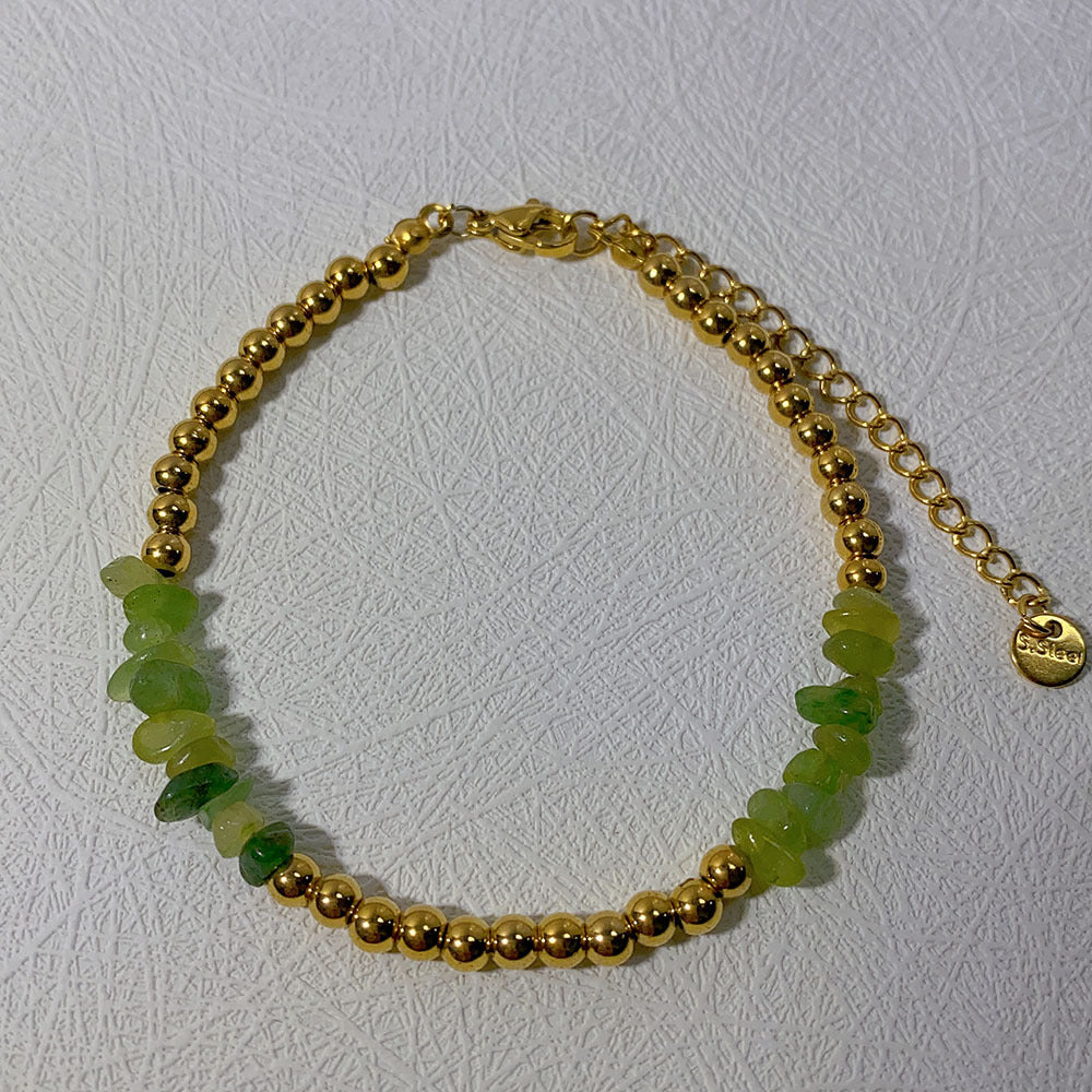 Ethnic stone gold plated  bracelet