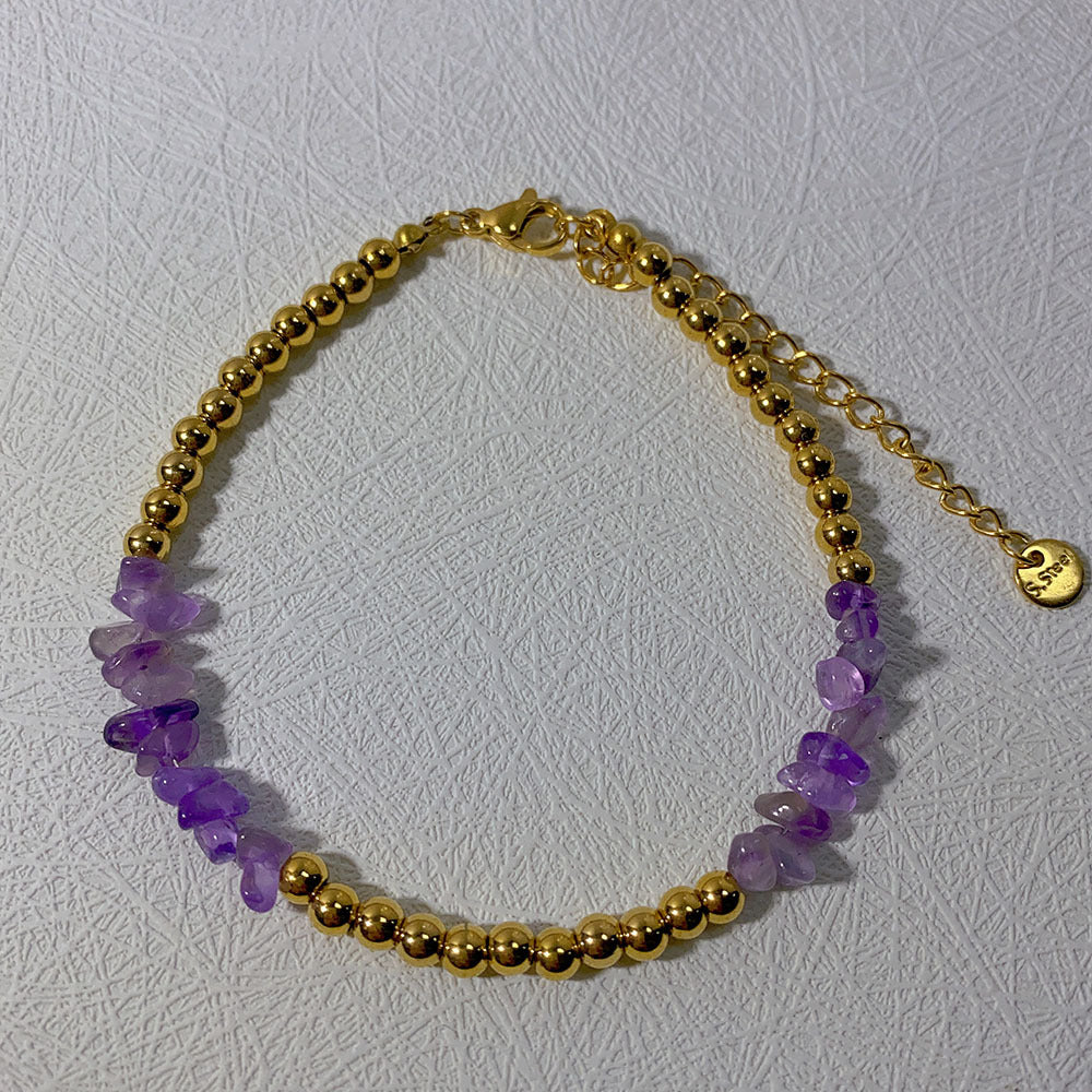 Ethnic stone gold plated  bracelet