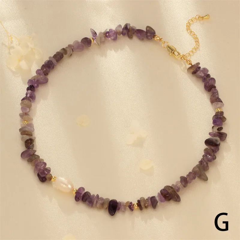 Gemstone Chip & Pearl Choker