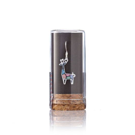 Giraffe with shell inlay hook earrings