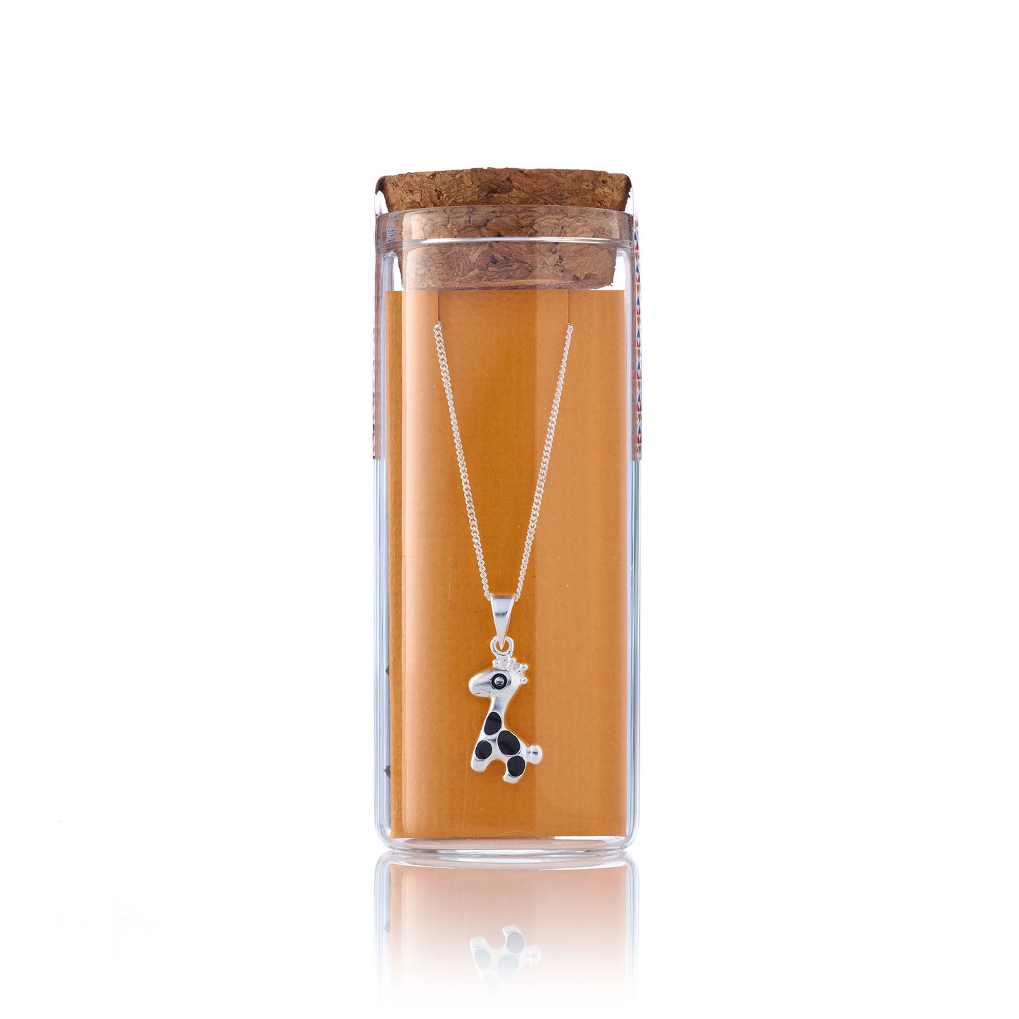 Enamel spot giraffe necklace