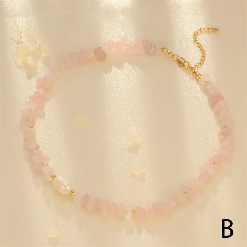 Gemstone Chip & Pearl Choker