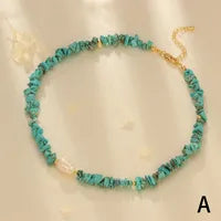 Gemstone Chip & Pearl Choker