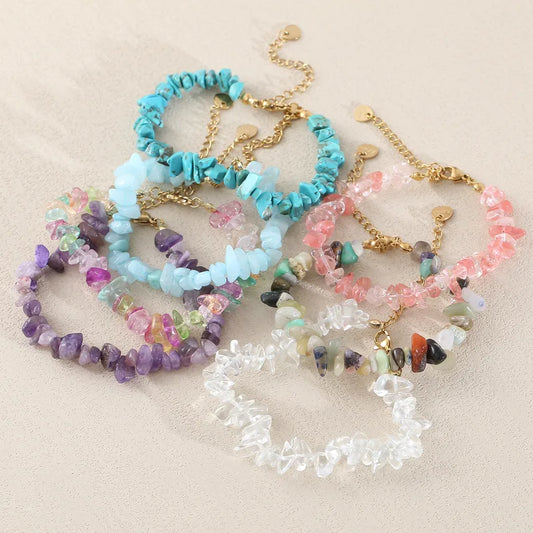 Gemstone chip bracelet